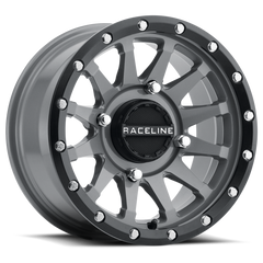 Raceline A95SG Trophy 15x7in / 4x156 BP / 10mm Offset / 132.5mm Bore - Grey & Black Lip Wheel A95SG-57056+10