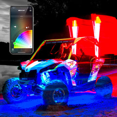 XKGLOW XK Glow XKchrome Advanced App Control LED Whip Light Kit for 4x4 Offroad UTV ATV 1x 48In 2nd Gen XK-WHIPB-STA