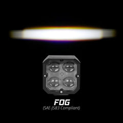 XKGLOW XK Glow XKchrome 20w LED Cube Light w/ RGB Accent Light Kit w/ Controller- Fog Beam 2pc XK065001-FO-KIT