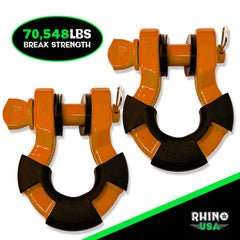 Rhino USA 8T Super Shackle 2-Pack (Orange) SUPERSHACK-ORG