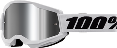 100-PERCENT STRATA 2 GOGGLE WHITE MIRROR SILVER LENS