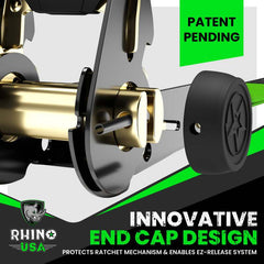 Rhino USA Medium Duty Ratchet Strap Tie-Down 4-Pack (Gray) RCHT-4PACK-GRY