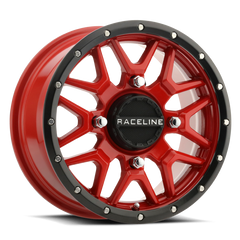 Raceline A94R Krank 14x7in / 4x110 BP / 10mm Offset / 83.8mm Bore - Red & Black Lip Wheel A94R-47011+10