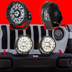XKGLOW XK Glow Combo Beam Offroad Round Work Light Kit 2pc 9in 110W XK066009