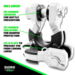 Rhino USA 8T Super Shackle 2-Pack (White) SUPERSHACK-WHT