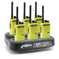 Rugged 6 PACK - Choose Your Business Band Two Way Handheld Radio - R1 Safety Yellow