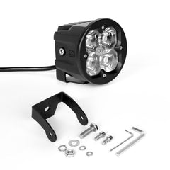 XKGLOW XK Glow Round XKchrome 20w LED Cube Light w/ RGB Accent Kit w/ Controller/Fog Mount- Spot Beam 2pc XK065003-S-KIT