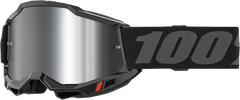 100-PERCENT ACCURI 2 GOGGLE BLACK MIRROR SILVER LENS