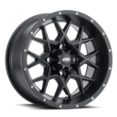 ITP Hurricane 12x7 / 4x156 BP / 4+3 Offset Matte Black Wheel 1228630536B