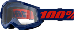 100-PERCENT STRATA 2 GOGGLE NAVY CLEAR LENS