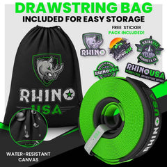 Rhino USA Recovery Tow Strap 4Inx30Ft (Black) TOWSTRAP-430