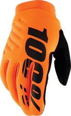 100-PERCENT BRISKER YOUTH GLOVES FLUO ORANGE/BLACK LG
