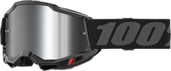 100-PERCENT ACCURI 2 JUNIOR GOGGLE BLACK MIRROR SILVER LENS