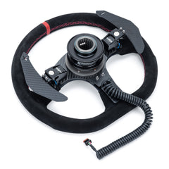 EVP.MOde Race Steering Wheel with Carbon Fiber Paddles and Quick-Release Hub Adapter Kit for Can-Am Maverick R