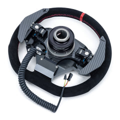 EVP.MOde Multifunction Steering Wheel with Carbon Fiber Paddles and Quick-Release Hub Adapter Kit for Can-Am Maverick R