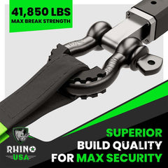 Rhino USA 3/4In D-Ring Shackle Set (2-Pack) Matte Black RNO-MATTE-SHACK