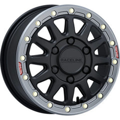 Raceline A14BG Alpha 17x7in/5x114.3 BP/25mm Offset/68mm Bore- Blk & Gunmetal Ring Beadlock Wheel A14BG-77012+25