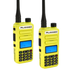 Rugged 2 Pack - Rugged GMR2 PLUS - GMRS and FRS Two Way Handheld Radios - Safety Yellow