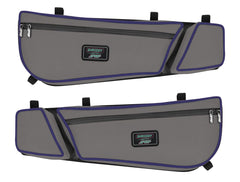 PRP Shreddy Front Door Bag with Knee Pad for Can-Am Maverick X3 (Pair), Grey and Purple SHRDYE60-M