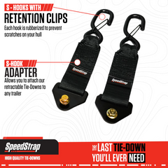 PRP 2" x 10" S-Hook Adapters for Retractable Tie-Down Straps (2 Pack) 28500-SH