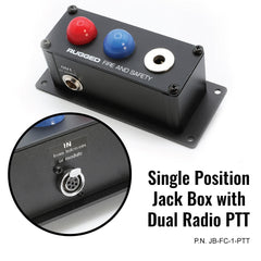 Rugged Jack Box Headset Stations for RRP800 Fire & Safety Intercoms - Single Position Jack Box with Dual PTT