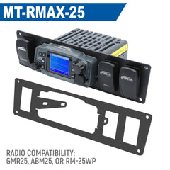 Rugged Yamaha Wolverine RMAX Mount for Mobile Radio and Rocker Switches - M1 / G1 / G4 / RM60 / GMR45