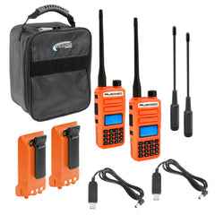 Rugged Adventure Pack - Rugged GMR2 PLUS - GMRS and FRS Two Way Handheld Radios with Accessories - Safety Yellow