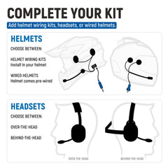 Rugged 696 PLUS Complete Master Communication Kit with Intercom and 2-Way Radio - M1 VHF Business Band