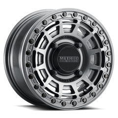 Method MR415 Beadlock 15x7 / 5+2/38mm Offset / 5x4.5 / 76 CB Graphite Wheel - Gloss Graphite Ring MR415570121252B
