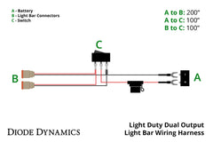 Diode Dynamics Light Duty Dual Output 2-Pin Offroad Wiring Harness DD4033