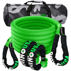 Rhino USA 7/8In X 30Ft Kinetic Rope Recovery Kit W/Soft Shackles (Green) RG-KRKIT78X30-GRN