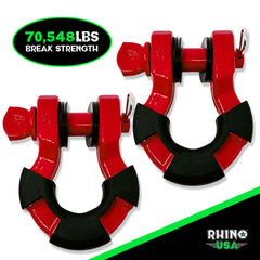 Rhino USA 8T Super Shackle 2-Pack (Red) SUPERSHACK-RED