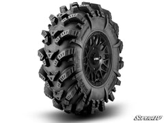 SUPERATV Intimidator Tires 34x10x15 on 15" Satin Black Hellfire Wheels 4/136 Pattern