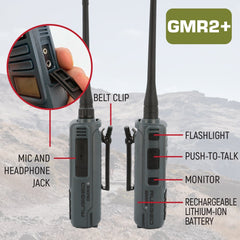 Rugged GMR2 PLUS - GMRS and FRS Two Way Handheld Radio - Safety Orange