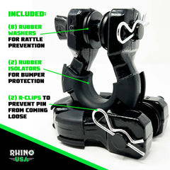 Rhino USA 8T Super Shackle 2-Pack (Black) SUPERSHACK-BLK