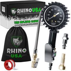Rhino USA 100 Psi Analog Tire Inflator Gauge RGAUGE-0100
