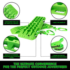 Rhino USA Recovery Traction Boards - Green (Pair) TRACBOARDS-GRN