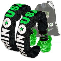 Rhino USA Synthetic Soft Shackles Green (2-Pack) SFTSHACK-12-GRN-2