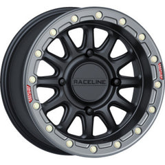 Raceline A14BG Alpha 15x7in/4x137 BP/10mm Offset/110.18mm Bore- Black & Gunmetal Ring Beadlock Wheel A14BG-57037+10