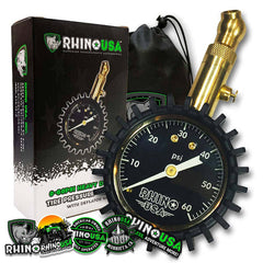 Rhino USA Heavy Duty 60 Psi Tire Pressure Gauge RGAUG-060