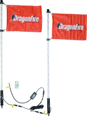 DragonFire Racing Whips - 4Ft Spiral Led Clear Pair 522804