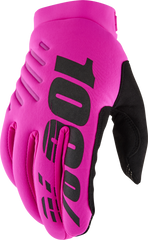 100-PERCENT BRISKER WOMEN'S GLOVES NEON PINK/BLACK SM