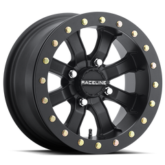 Raceline A71B Mamba 14x10in / 4x156 BP / 5+5 0mm Offset / 132.5mm Bore - Satin Black Beadlock Wheel A71B-41056-55