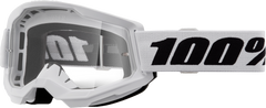100-PERCENT STRATA 2 GOGGLE WHITE CLEAR LENS