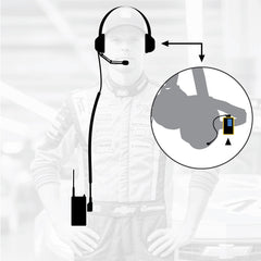 Rugged Crew Chief - H42 Spotter Headset and Rugged Handheld Radio Package - Single Radio / RDH Digital UHF Radio / Black
