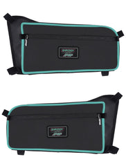 PRP Shreddy Rear Door Bags for Can-Am Maverick X3 (Pair), Black and Teal SHRDYE66-238