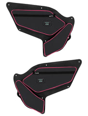 PRP Shreddy Front Door Bags with Knee Pad for Polaris RZR PRO XP, PRO R, Turbo R (Pair), Black and Pink SHRDYE97-R