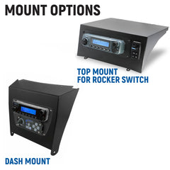 Rugged Kawasaki Teryx KRX Complete Communication Kit with Bluetooth Intercom and 2-Way Radio - STX Stereo / M1 VHF Business Band / Dash Mount