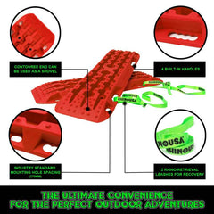Rhino USA Recovery Traction Boards - Red (Pair) RG-TB42X13-RED