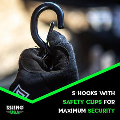 Rhino USA Heavy Duty Ratchet Tie-Down 4-Pack (Green) 1.6In X 8Ft HDKIT-4PK-GRN